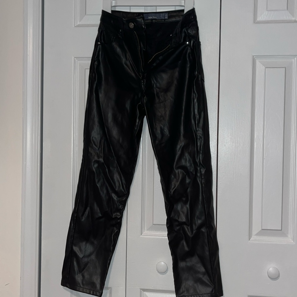Leather high waisted pants